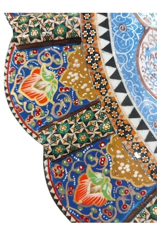 Hatem İşlemesi Luks Duvar Saatı Daire 44 X 44 Cm çok Renkli
