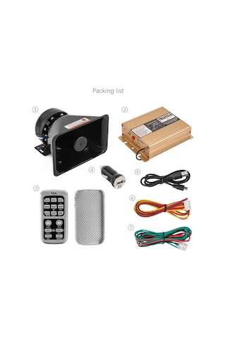 Profesyonel Polis Sireni Uzaktan Kumandalı Güçlü Siren 200w