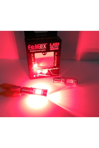Femex Platinum P21W 1157 Çift Duy Led Ampul Kırmızı Mercekli