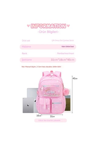 Happychildhood İlköğretim Okulu Sırt Çantası Yemek Paketi 2 Parça Seti Pembe 需要修改