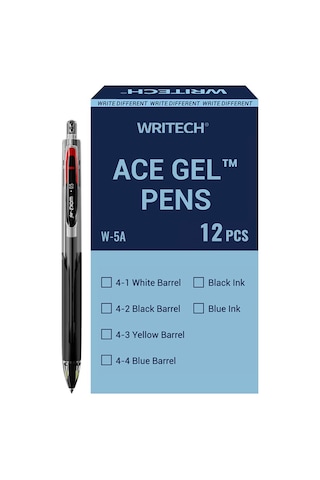 Wrıtech W-5a Age 0,5mm Siyah Gövde Siyah Jel Kalem - 12'li Kutu Ahşap