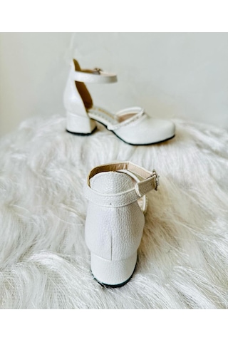 Gala Taş Detaylı Çocuk Topuklu Ayk. Krem