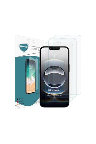 Apple İphone 17e Screen Protector Nano Glass Cam Ekran Koruyucu 3 Lü Paket İphone 17e İle Uyumlu Ekran Koruyucu - Şeffaf