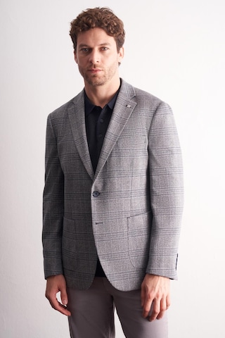 İmza Lacivert Mono Yaka Ekose Desen Pamuklu 6 Drop Comfort Fit Classic Ceket 1002255152 Lacivert