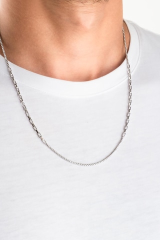 İtalyan 18 Ayar Beyaz Altın Kaplama 55 Cm Gümüş Unisex Kolye Beyaz