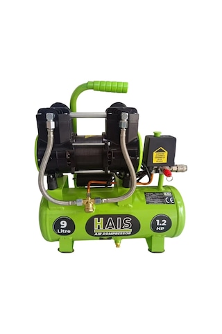 Hais 9 Litre Sessiz Yağsız Hava Kompresörü 1.2 Hp Yeni Model