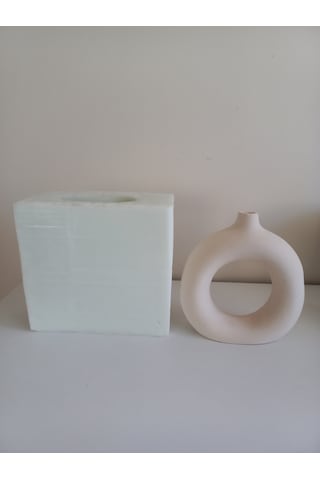 Büyük Boy Donut Vazo Kalıbı Şeffaf