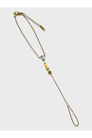 Arnes Jewelry Çelik Zirkon Taşlı Pullu Şahmeran Bileklik Ar578nes Gold