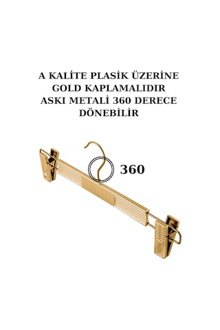 20 Adet Plastik Gold Kaplama Pantolon Askısı Etek Askısı Altın