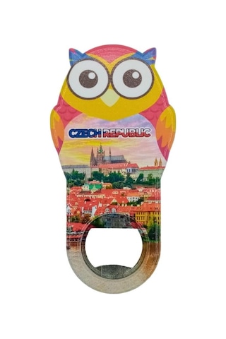 Çek Cumhuriyeti Temalı Baykuş Magnet Kapak Açacak