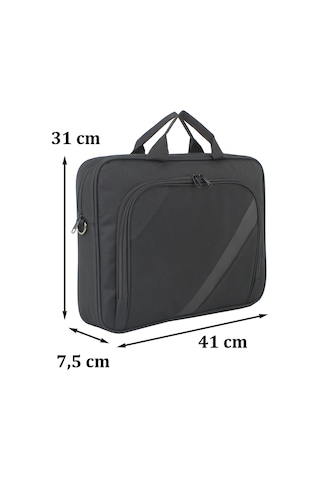 Case Club Erkek Evrak Çantası 15.6 İnç Laptop Bölmeli Su Geçirmez Siyah