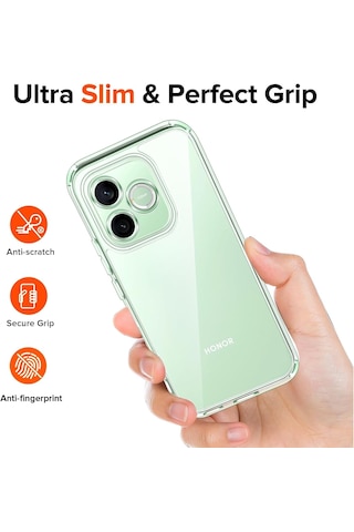 Honor 600 Lite Kılıf Darbe Emici Korumalı Pürüzsüz Esnek Şeffaf Silikon Şeffaf