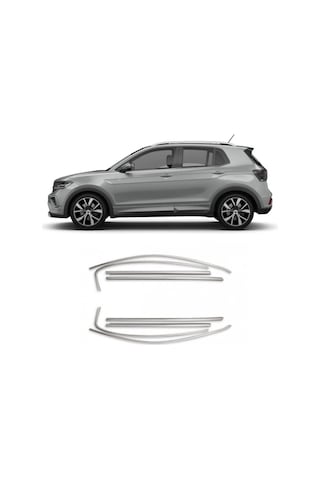 Autogp Vw T-cross Cam Çerçevesi Kenar Çıtası Krom Tamtur 10 Parça