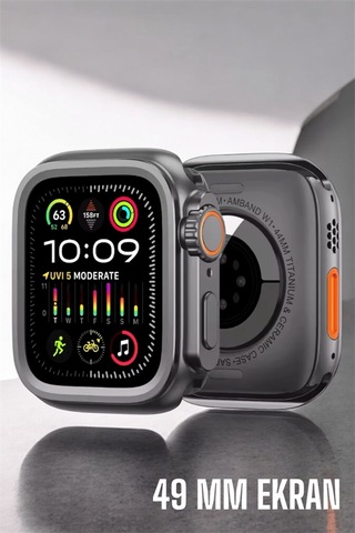 45 Mm Gri Kasa Ultra Akıllı Saat Sesli Görüşme, Sağlık Takibi, Suya Dayanıklı