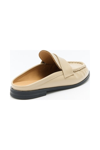 Lutvelizade Loafer 2601 Arkası Açık Büzgülü Bej Kadın Loafer