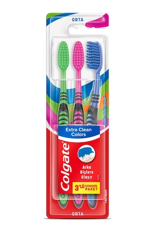 Colgate Optic White Parıldayan Beyazlık 50 Ml X4 Adet + Extra Clean Colors Diş Fırçası 3lü Beyazlık