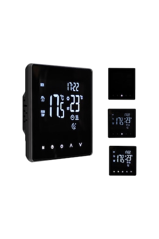 Yaozixa Siyah Akıllı Su Isıtma Termostati - Lcd Dokunmatik Ekran, Haftalık Programlama, 1 C Hassasiyetli Otomatik Kontrol