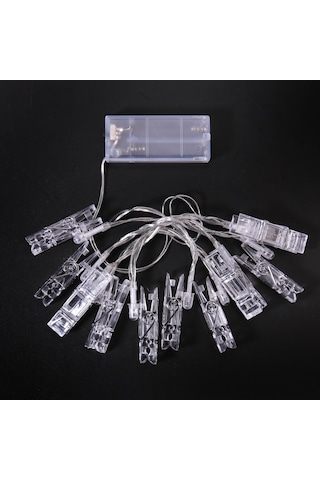 Ximistore9 Mavi 10 Led Fotoğraf Klipsli Iç Mekan Tatil Dekorasyonu Aydınlatma Işık Zinciri - Noel Ağacı, Partiler İçin Enerji Tasarruflu