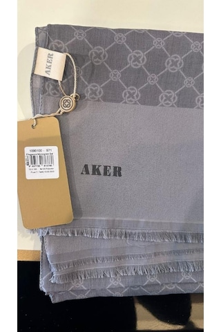 Aker Elegance Monogram Şal 001 Gri