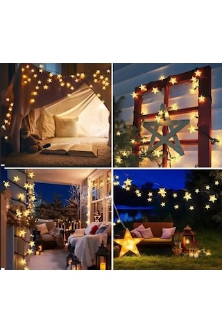 8 Fonksiyonlu 5 Metre 30 Yıldız Güneş Enerjili S-42 Çok Renkli