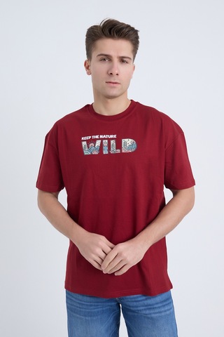 Velvoria Unisex Oversize Bordo Wild T-shirt