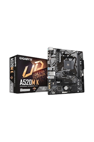 Gigabyte A520M K 1.0 AMD A520 5100 MHz (OC) DDR4 Soket AM4 mATX Anakart