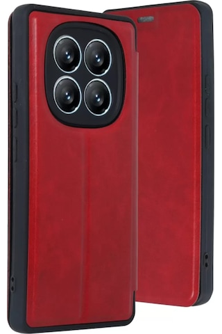 Newface Xiaomi Redmi Note 14 Pro 4g Kılıf Flip Cover - Kırmızı