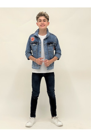 Ahengim Erkek Çocuk Kolej Jean Ceket Günlük Modaya Uygun Ak22366123 001