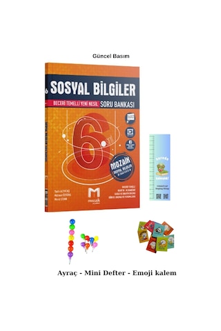 Mozaik 6. Sınıf Sosyal Bilgileri Soru Bankası 2025 Emoji - Mini Defter-tırtıl A.