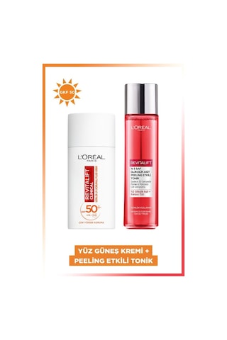 Revitalift Clinical Spf 50+ Yüz Güneş Kremi 50ml & %5 Saf Glikolik Asit Peeling Etkili Tonik 180ml pktuvfldplngtnk-9579