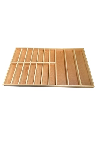 80x45 Cm Kaşıklık Doğal Ahşap Kaşıklık Ve Servis Gereçleri Düzenleyici Çekmece İçi Organizer