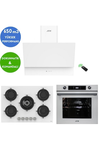 Afm Tech Ve Ferre Mivoe 5 Gözlü Beyaz RS036 + FM7701 + FM3401 Ankastre Set
