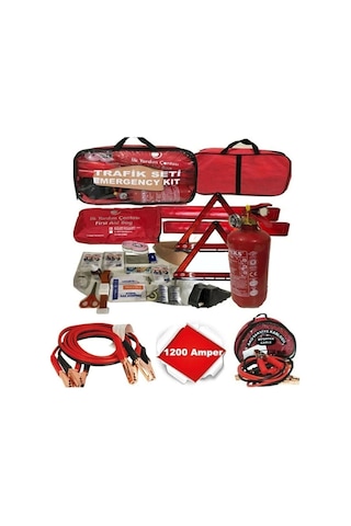 Lüx Trafik Seti Tüvtürk Uyumlu Çantalı Akü Takviye Kablosu 1200
