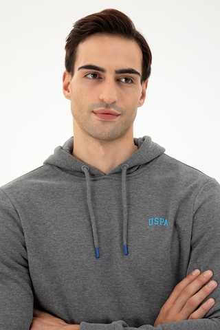 U.S. Polo Assn. Erkek Kapüşonlu Antrasit Melanj Basic Şardonlu Sweatshirt 50295176-VR081