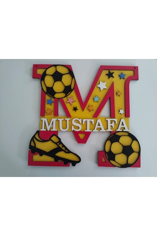 Çocuk Odası Kapı & Duvar Süsü M-harfi İsim Yazılı