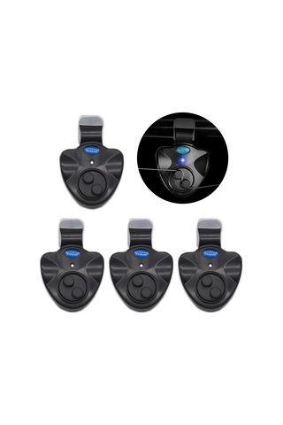 Yaozixa 4 Adet Siyah Balık Tutma Alarmı - Led Işık Ve Yüksek Ses - Balıkçı Takımı Pil Yok