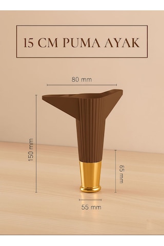 Puma 15 Cm Ceviz-krom 6'lı Set Mobilya Kanepe Tv Ünitesi Dolap Konsol Ve Destek Ayağı Ceviz-krom