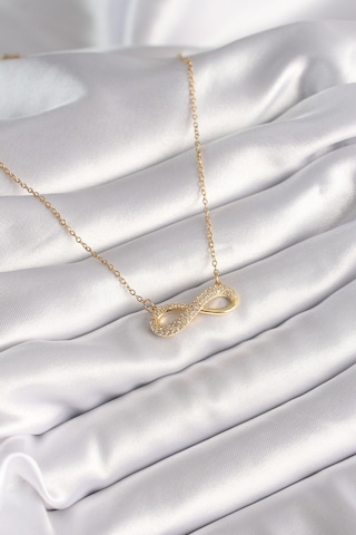 Utterly Good 316l Çelik Gold Renk Zirkon Taşlı Sonsuzluk Model Kadın Kolye Metalik 03195674