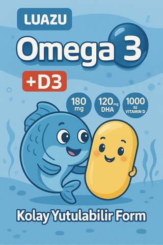 Biowell Luazu Omega 3 + D3 60 Yumuşak Jel Kapsül X 2 Adet