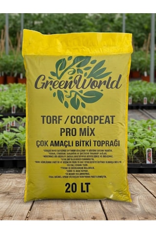Green World 20 Litre Ithal Çok Amaçlı Bitki Toprağı Torf Cocopeat Ponza Taşı - Kokopit Özel Karışım Saksı Harcı 0.75 LT - 2.5 LT - 12 KG