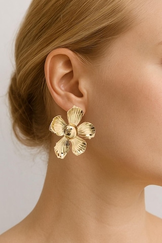 Gold Flower Papatya Küpe Renkli