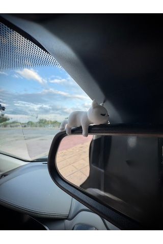 Sevimli Uyuyan Kedi Araba Dikiz Aynası Süsü - Araç İçi Aksesuar Süsü - Mutfak Süsü Torpido Süsü Kedi