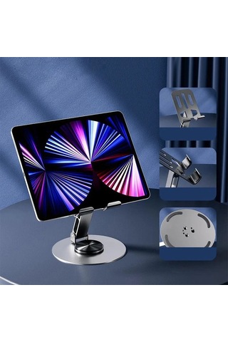 Ally 720 Derece Ayarlanabilir Alüminyum Katlanabilir Telefon Tablet Standı Mor Mh-hs1231003617