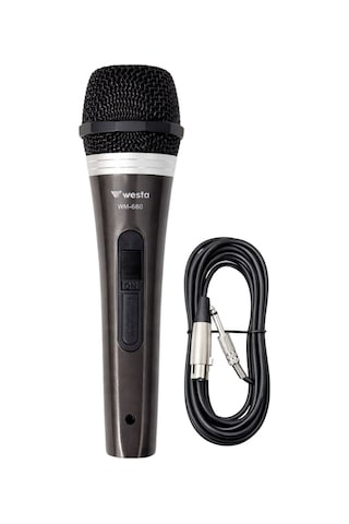 Westa Wm-680 Kablolu El Mikrofonu Çantalı Dinamik Mikrofon - 8697314964431 Gri