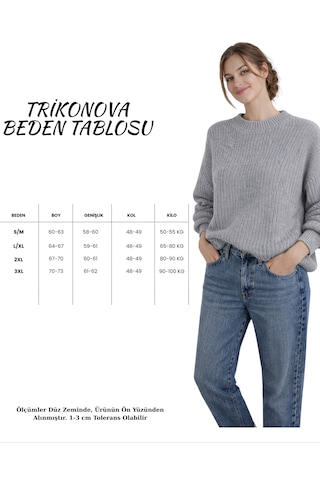 Trikonova Oversize Triko Kazak Gri