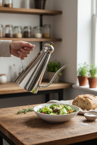 Akayev Aurea Paslanmaz Çelik Yağdanlık 1000ml Gümüş