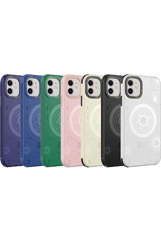 Apple Uyumlu iPhone 11 Mrn Wireless Şarj Özellikli Desenli Hot Kılıf-lacivert