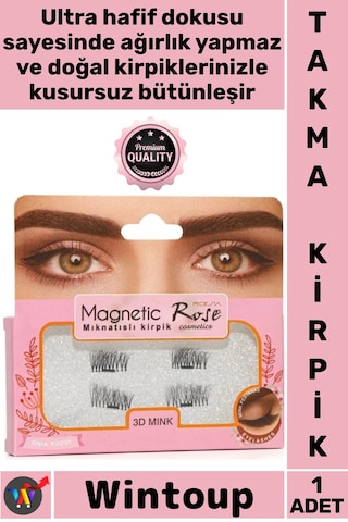Kirpik Güçlü Mıknatıslı Doğal Görünüm Kolay Kullanım Yapıştırıcısız Tasarım Mıknatıslı Takma Kirpik