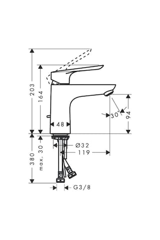 Hansgrohe Logis E Tek Kollu Lavabo Bataryası 100 Kumandalı Krom Krom