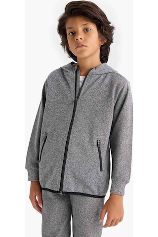 Defacto Erkek Çocuk Kapüşonlu Fermuarlı Sweatshirt F0136a825wnar163 Antrasit